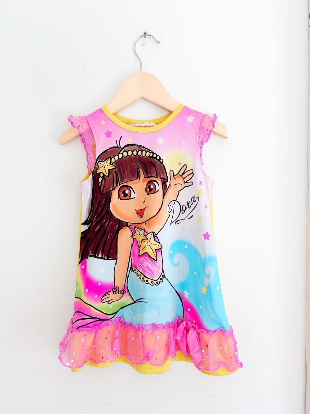 Vintage Nickelodeon Dora the Explorer Mermaid Toddler Nightgown Dress Size 2T